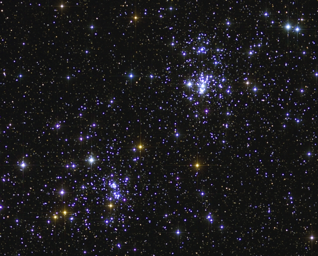 Double Cluster from BMV Observatories
